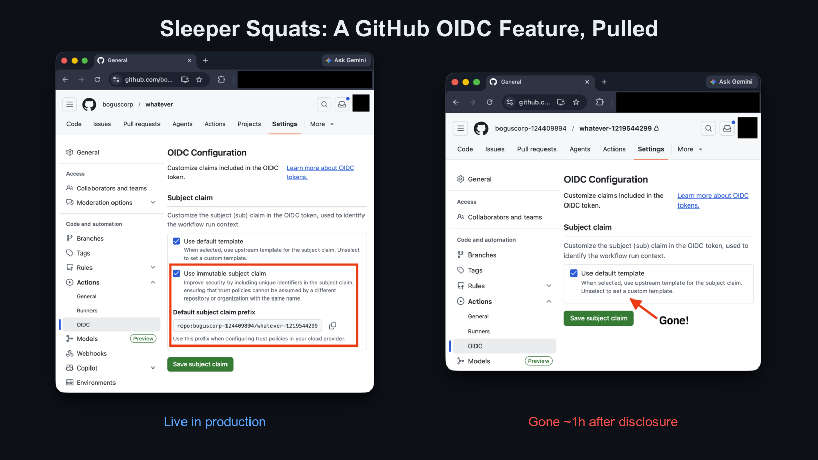 Sleeper Squats: How a Hyphen (Almost) Unraveled GitHub's Immutable OIDC Subject Claim